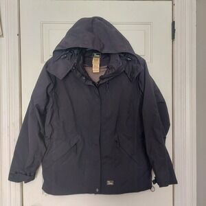 Berne Womens Black Hooded Work Jacket WNJ101BK Size XL Utility Outdoor Coat